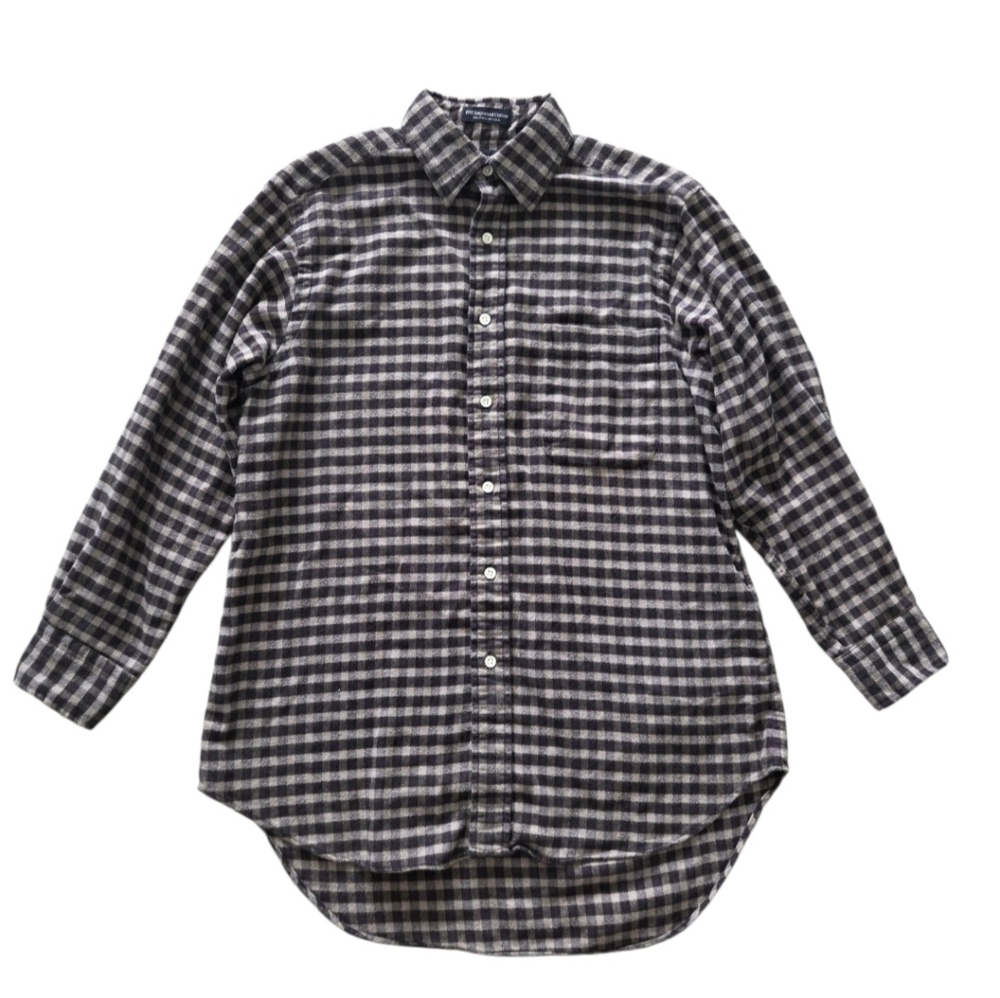 Vintage Burberry Flannel Plaid Shirt Mens Small Brown Beige Button Up‎ USA Made